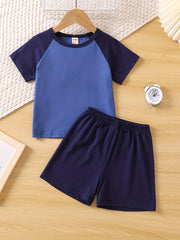 Boys Pajamas Set Short Sleeves Tops & Bottoms Cozy Homewear