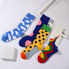 Graffiti Print Socks & Funny Sports Mid Tube Socks Women's Stockings