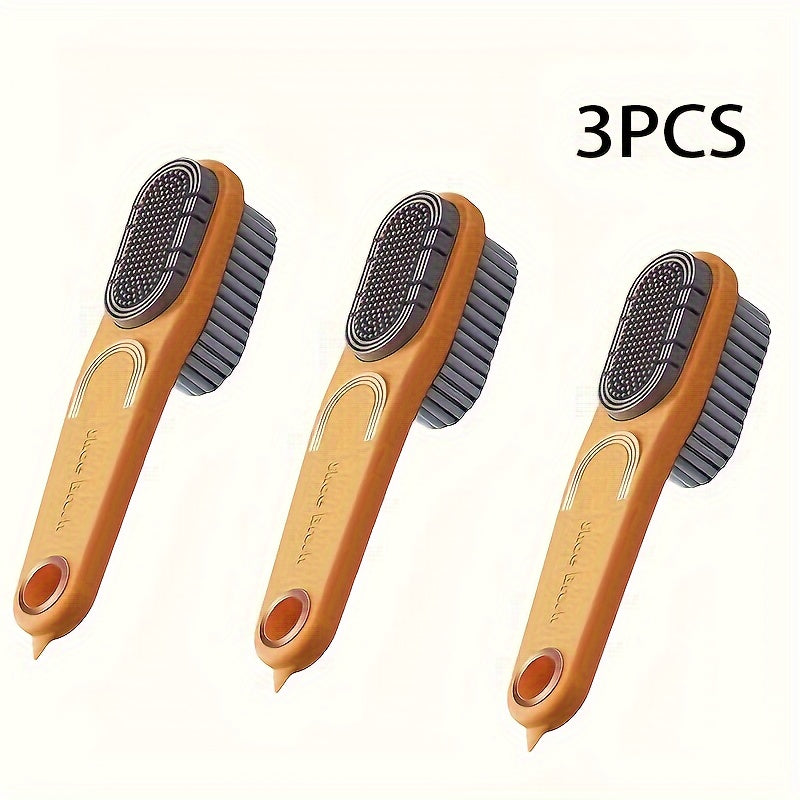 3pcs Silicone Shoe Brush Long Handle Cleaning Tools