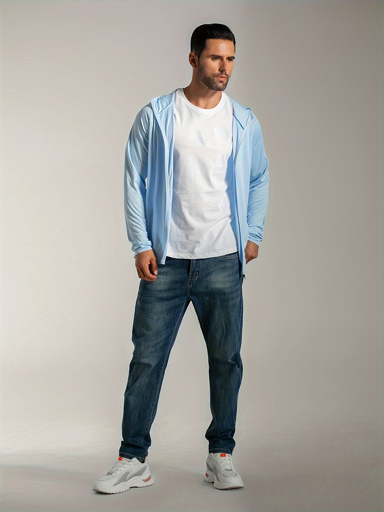 Men's UPF 50 Sun Protection Zip Hoodie Long Sleeve Quick Dry Tops
