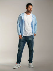Men's UPF 50 Sun Protection Zip Hoodie Long Sleeve Quick Dry Tops