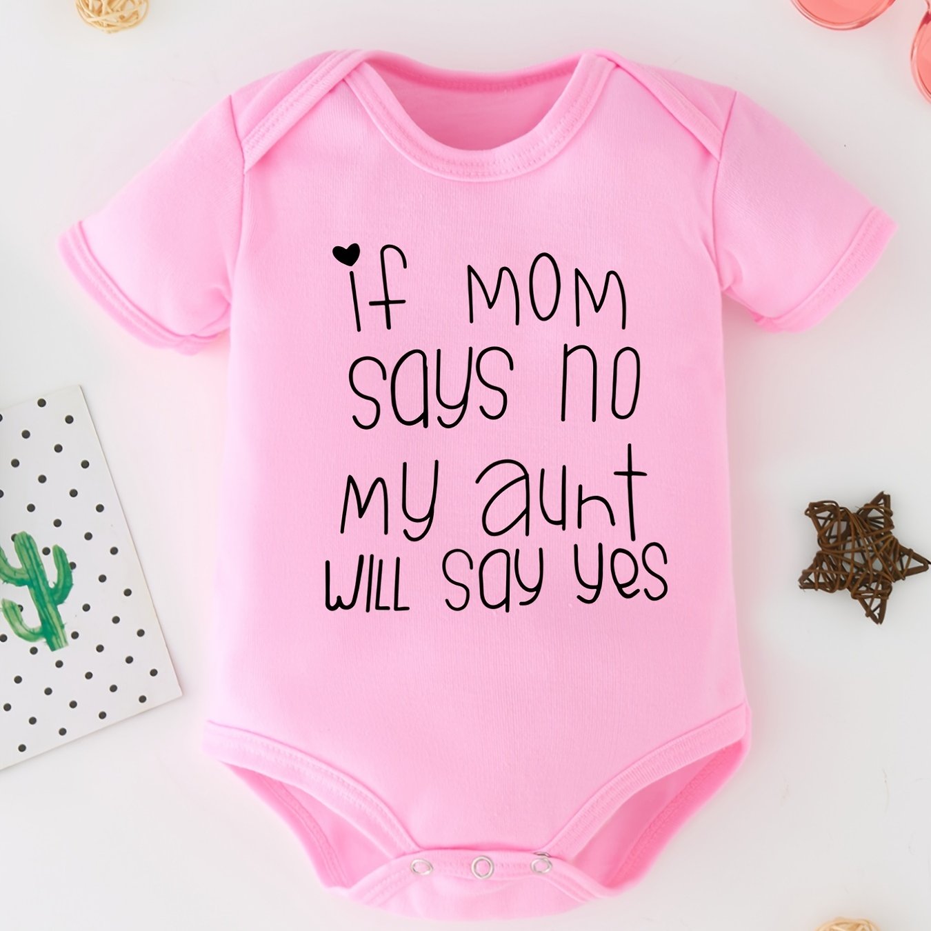 Newborn Short Sleeve Romper Letter Graphic Bodysuit