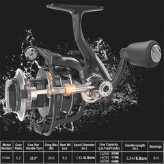 1pc 3000 Spinning Reel 8 1 BB 9 07KG Max Drag Fishing Tackle