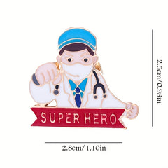 Doctor Heart Enamel Pin Brooch Jacket Backpack Hat Jewelry