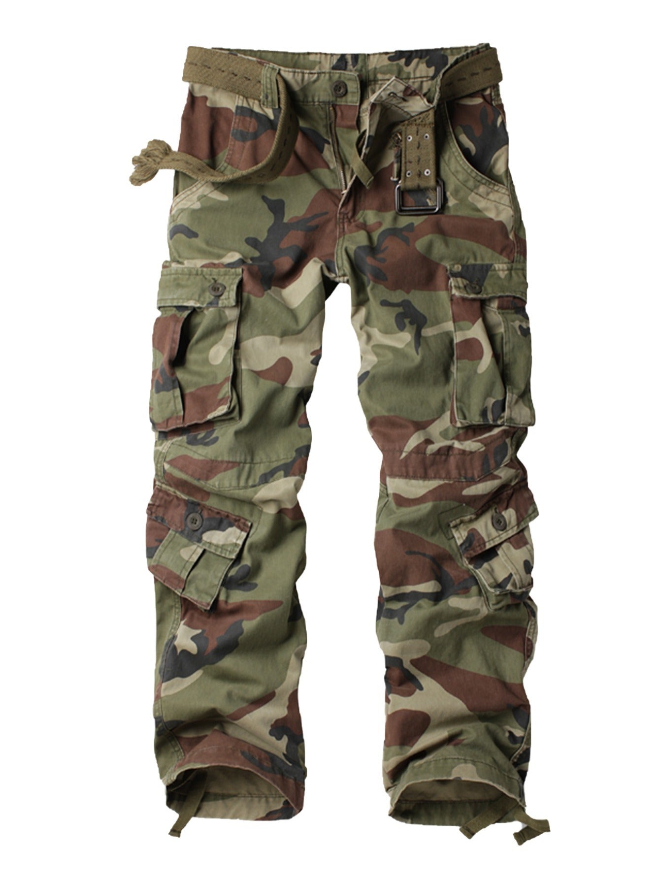 AKNAVY Camo Cargo Pants Men's Outdoor Cotton Loose Fit