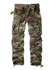 AKNAVY Camo Cargo Pants Men's Outdoor Cotton Loose Fit