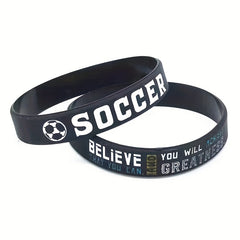 Soccer Football Believe You Can Victory Rubber Bracelet Wristband