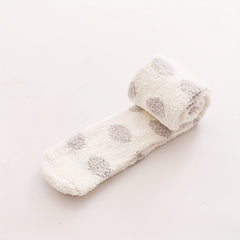 Polka Dot Thigh High Socks Warm Fuzzy Over The Knee Socks Women's Stockings