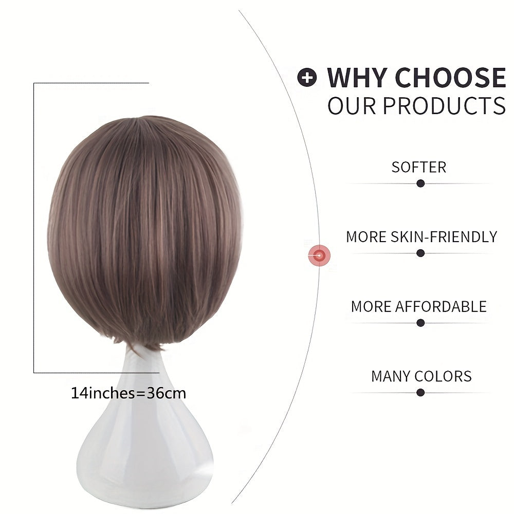 Men's 14Inch Light Brown Anime Costume Wig