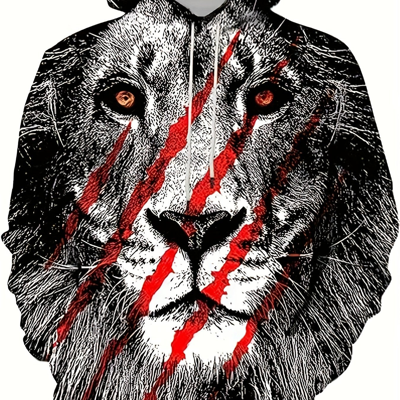 Lion 3D Print Hoodie Graphic Hooded Pullover Men's Clothing