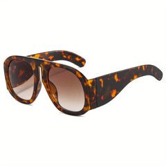 Round Large Frame Sunglasses Anti Light Street Style Contrast Sunglasses