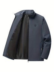 Classic Windbreaker Jacket Men's Casual Zip Up Zipper Pockets Jackets