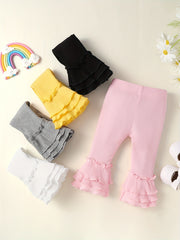 Baby Girl Flared Pants Ruffle Trousers Leggings 5pcs Set
