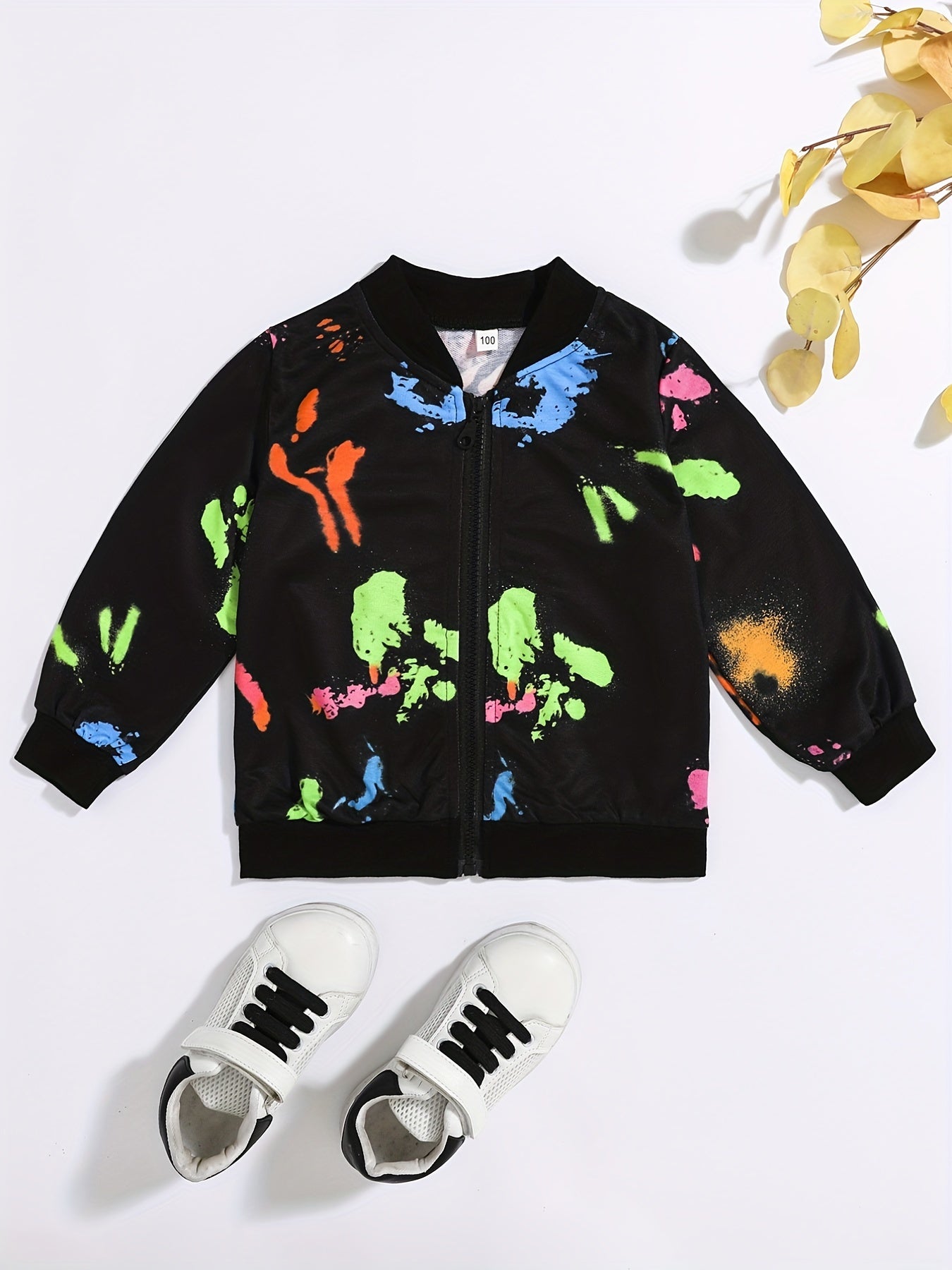 Boys Dinosaur Print Windbreaker Jacket Zip Up Kids Clothing