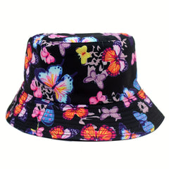 Colorful Butterfly Sun Protection Hat Double-sided Basin Hat