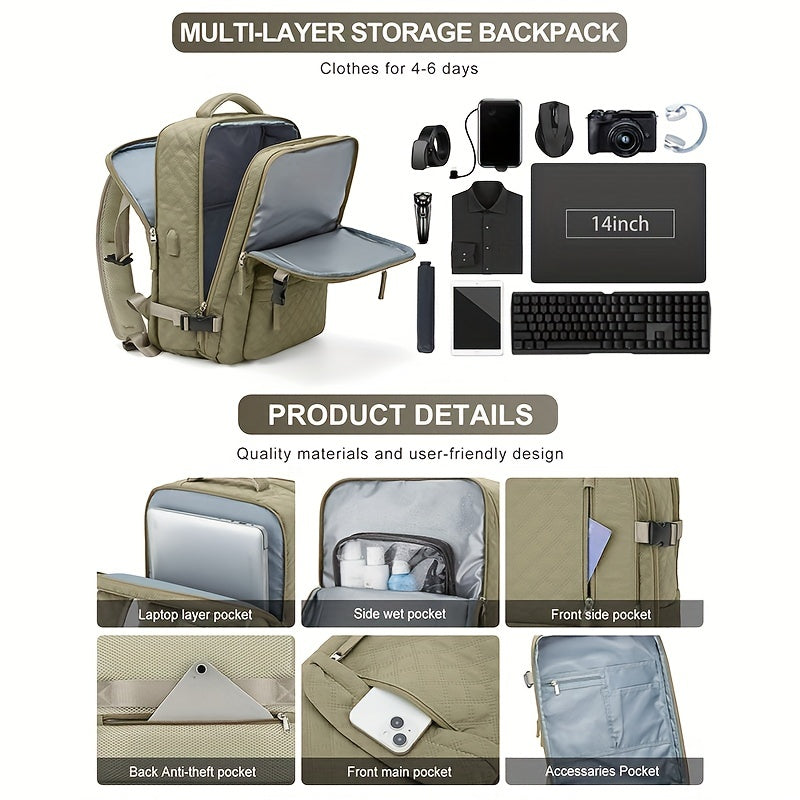 Travel Backpack With Independent Shoes Storage Men Women Schoolbag