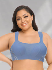 Strip Print Full Coverage Sports Bra Women's Plus Slight Stretch