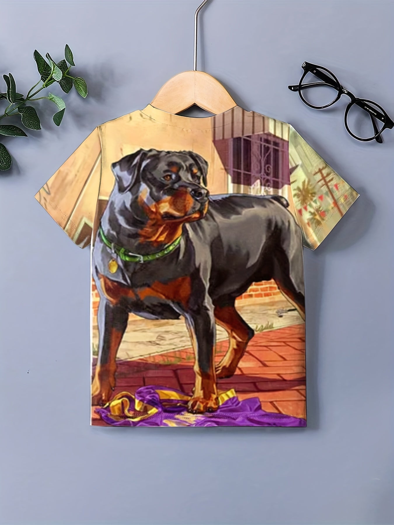 Cartoon Dog Graphic T shirt for Boys 3D Print Breathable Stretchy Tee for Summer