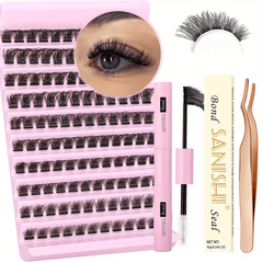 DIY Lash Extension Kit Wispy Clusters Strong Hold Bond Seal Applicator
