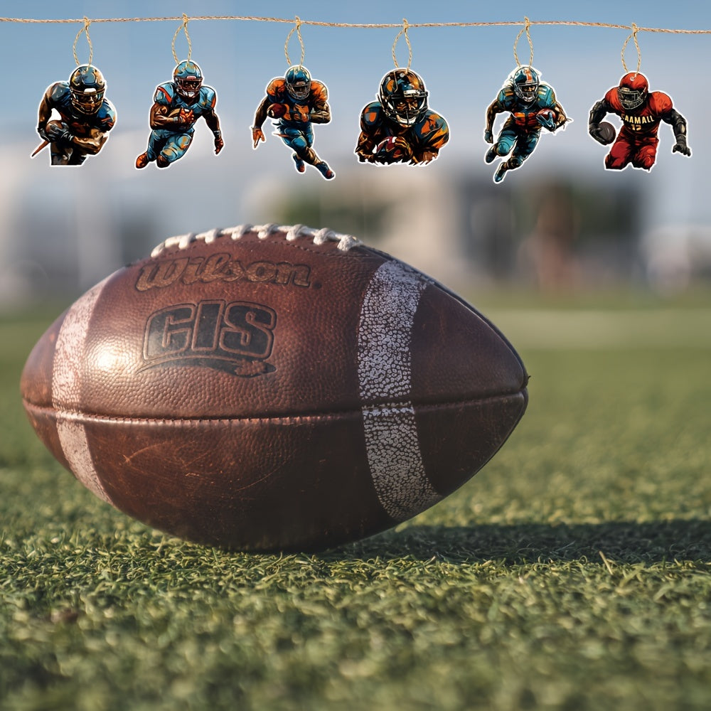 6pcs Football Ornaments For Football Coach Gift School Football Team Ornament