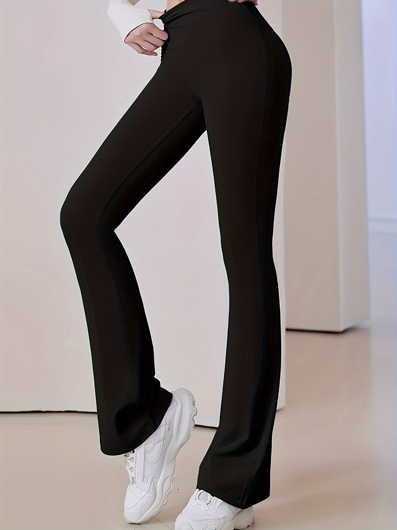 High Waist Flared Pants Sports Fitness Yoga Running Trousers Women's Activewear