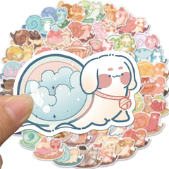 50pcs Adorable Dessert Snail Waterproof Stickers for Decorating
