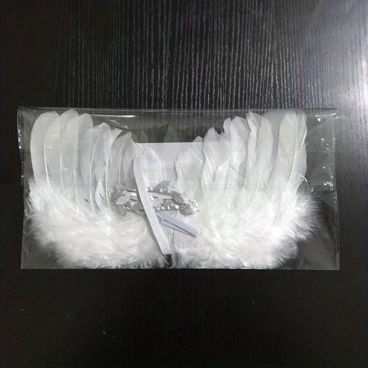 Cute 2 Piece Leaf Headband & Angel Feather Set for 0-3 Month Baby