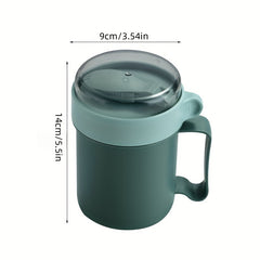 500ml Round Oatmeal Cup Portable Water Cup for Outdoor Camping and Picnic