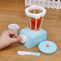 Wooden Juicer Blender Toy Set for Kids Pretend Kitchen Fun