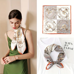 Crown Pattern Bandana Silk Scarf Casual Shawl Scarf Wrap Head Wrap