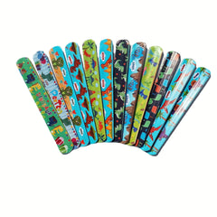 12pcs Dinosaur Snap Rings for Parties - Holiday Dinosaur Bands
