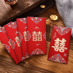 6pcs Lucky Red Envelopes Chinese Wedding Packets