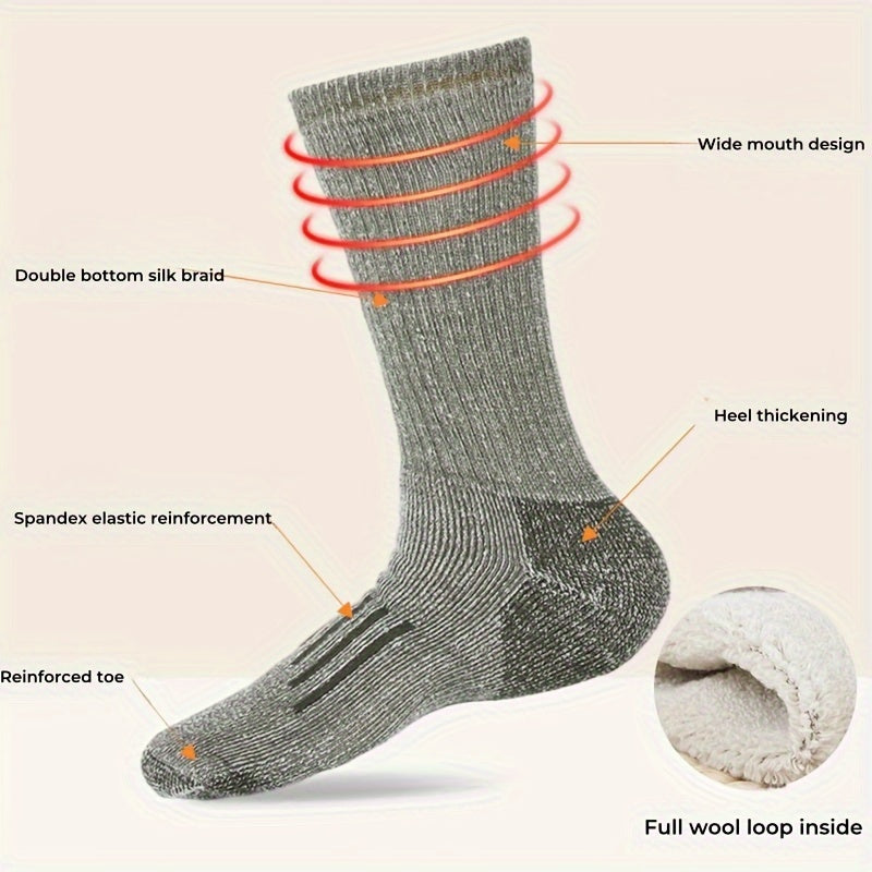 Men's Winter Wool Hiking Socks Non-slip Outdoor Sports Socks