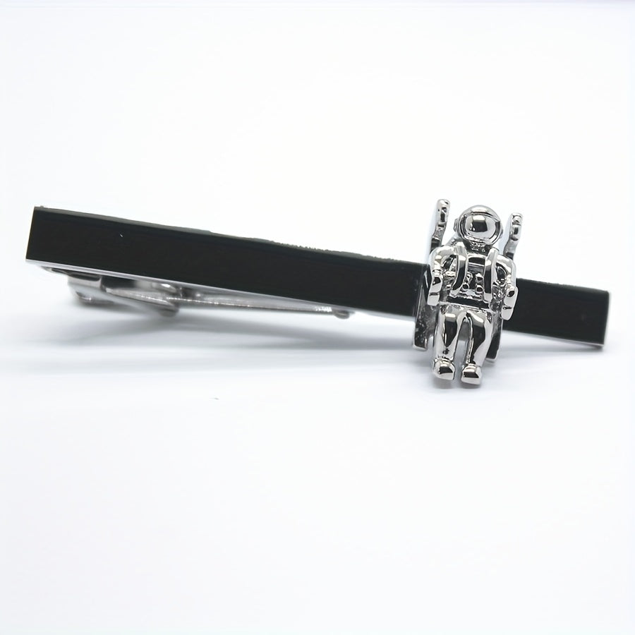 Copper Spaceman Tie Clip Silver Astronaut Tie Clip For Men