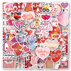 50 Romantic Vinyl Stickers Waterproof for Laptops Water Bottles