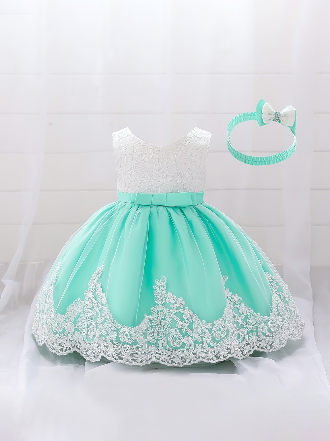 Baby's Lace Wedding Dress with Big Bow