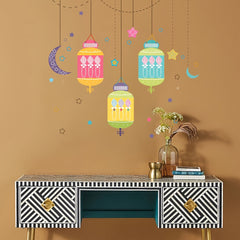 Ramadan Cartoon Pendant Lights Stars Moon Decoration Stickers