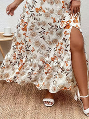Women's Floral Print Puff Sleeve Maxi Dress