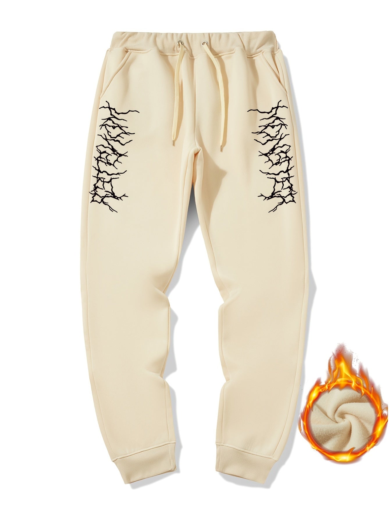 Men's Warm Jogger Sweatpants with Print
