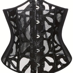 Strapless Fishnet Corset Bustier Lace Up Body Shaper