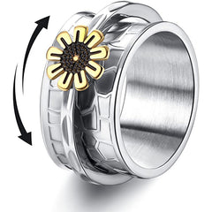 Punk Stainless Steel Butterfly Anxiety Ring Unisex Fidget Spinner Ring
