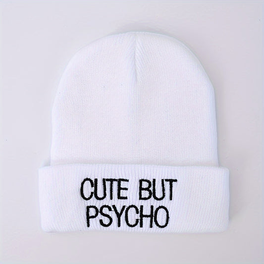 Hip Hop Knitted Hat Embroidered Warm Beanie for Men Women Outdoor Skiing