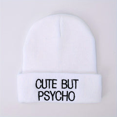 Hip Hop Knitted Hat Embroidered Warm Beanie for Men Women Outdoor Skiing