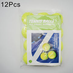 12pcs Rubber Tennis Balls for Sports Practice Yellow