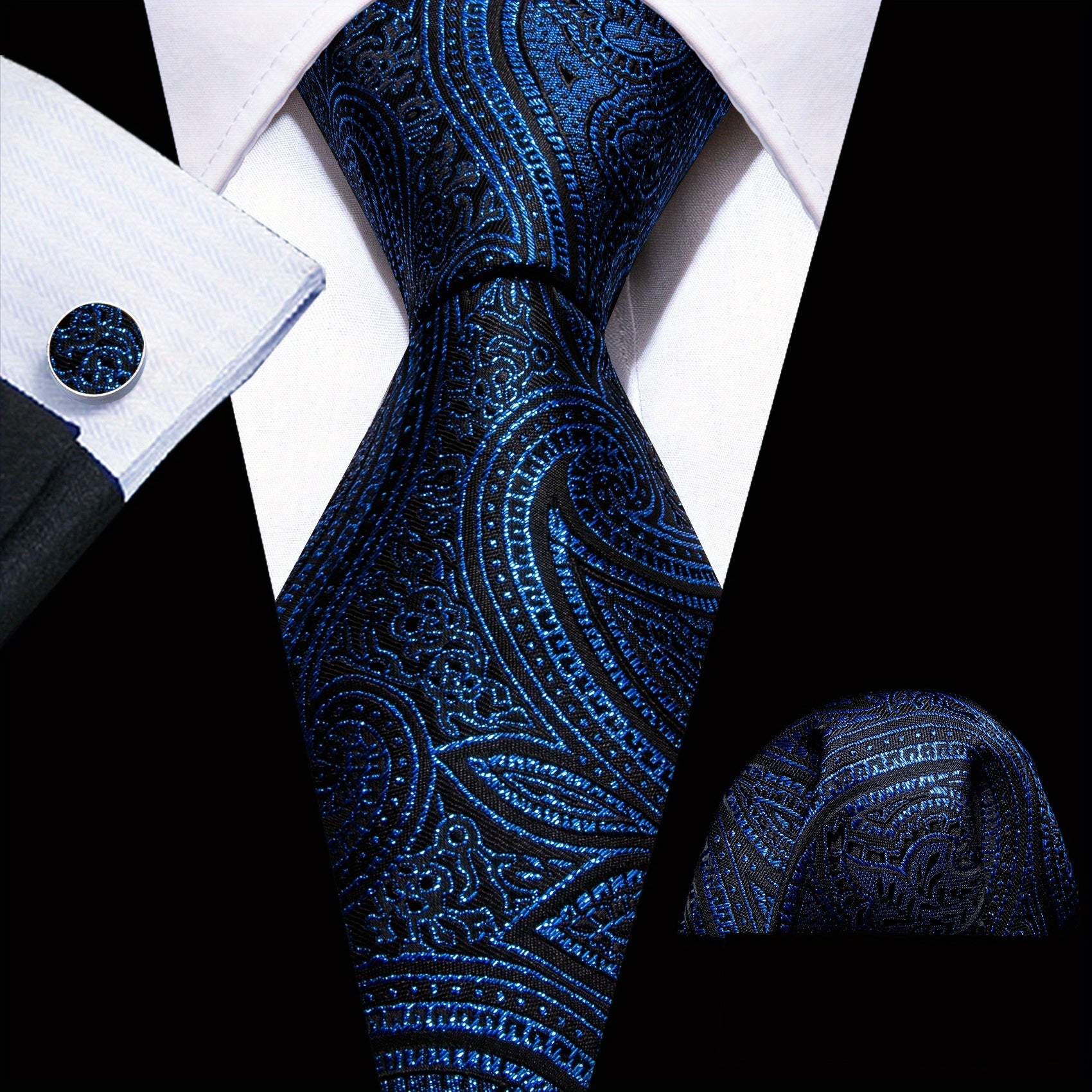 Barry Wang Paisley Floral Necktie Set