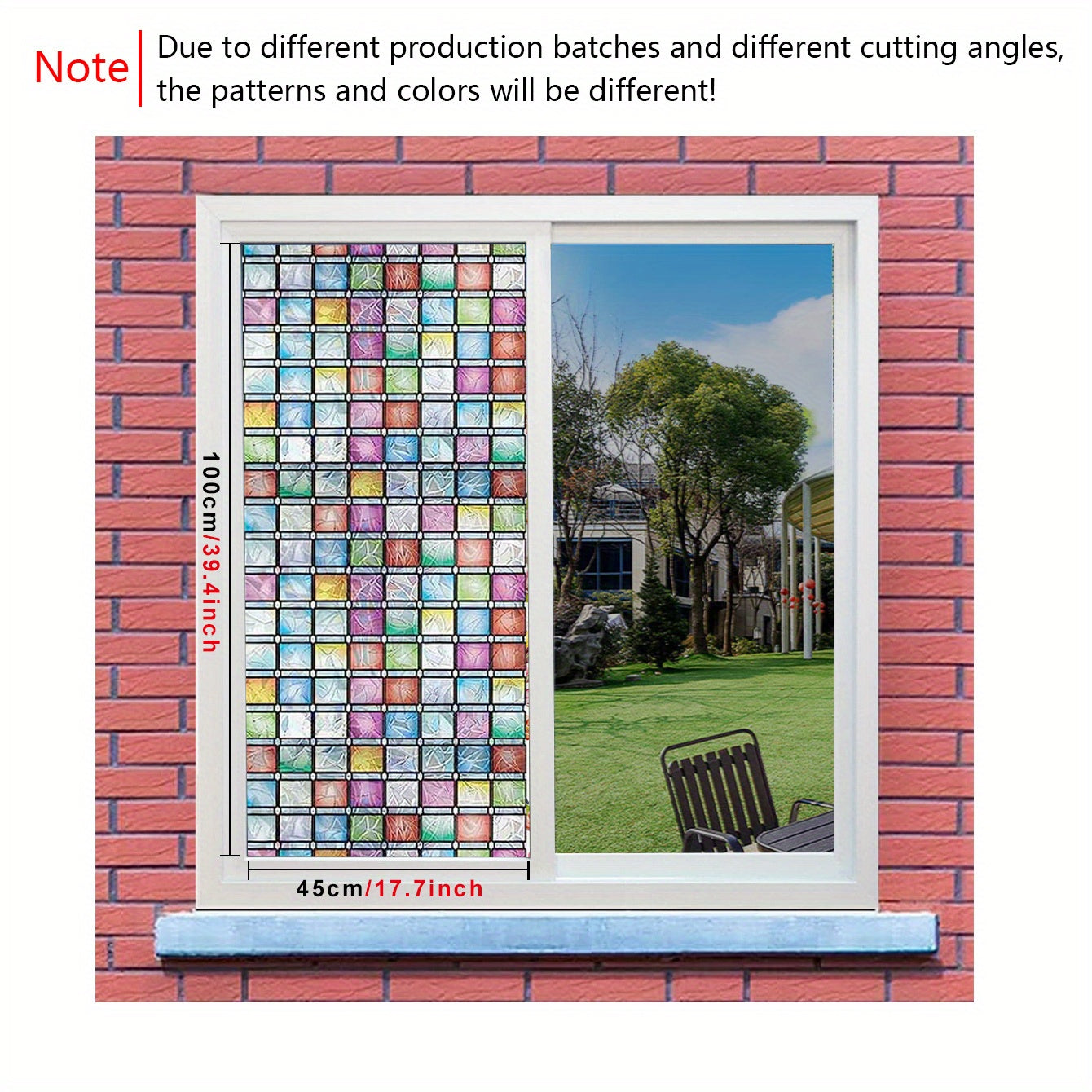 Square Geometric Crescent Privacy Glass Film Semi Transparent Sun Protection