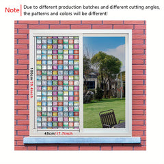 Square Geometric Crescent Privacy Glass Film Semi Transparent Sun Protection