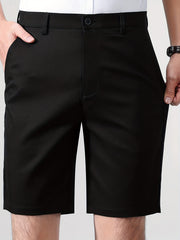 Men's Casual Stretch Suit Shorts Solid Business Spring Summer
