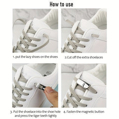 Magnetic Elastic No Tie Sneaker Laces - 1 Pair