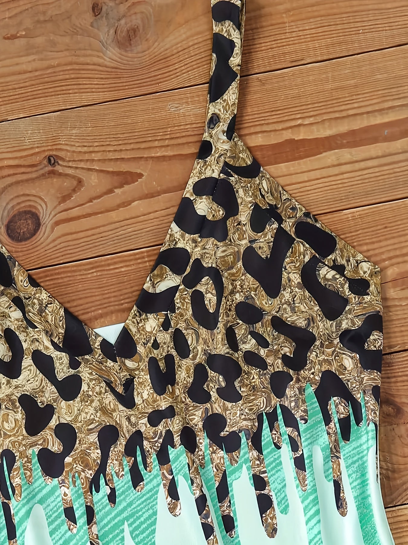 Leopard Print V Neck Cami Top Sexy Backless Sleeveless Cami Top